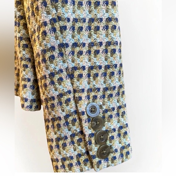 Talbots Women’s Classic Fitted Blazer Woven Wool Blend Tweed Olive Size 4 - Picture 11 of 11